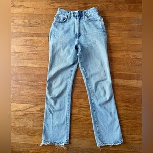 Agolde High Rise Pinch Waist Kick Jeans in Riptide 23